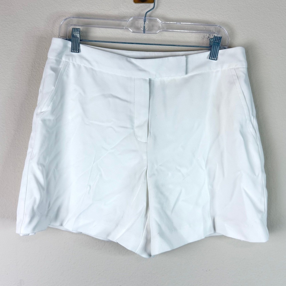 Trina Turk Shorts Womens 8 Hermosa 2 Dress Trouser Shorts Solid White